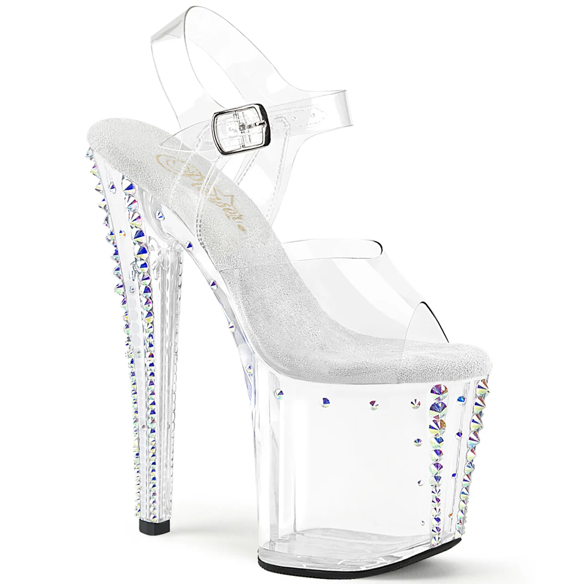 Clear 8 Inch Pole Heels Ankle Boots - Pleaser ENCHANT-708RS-02