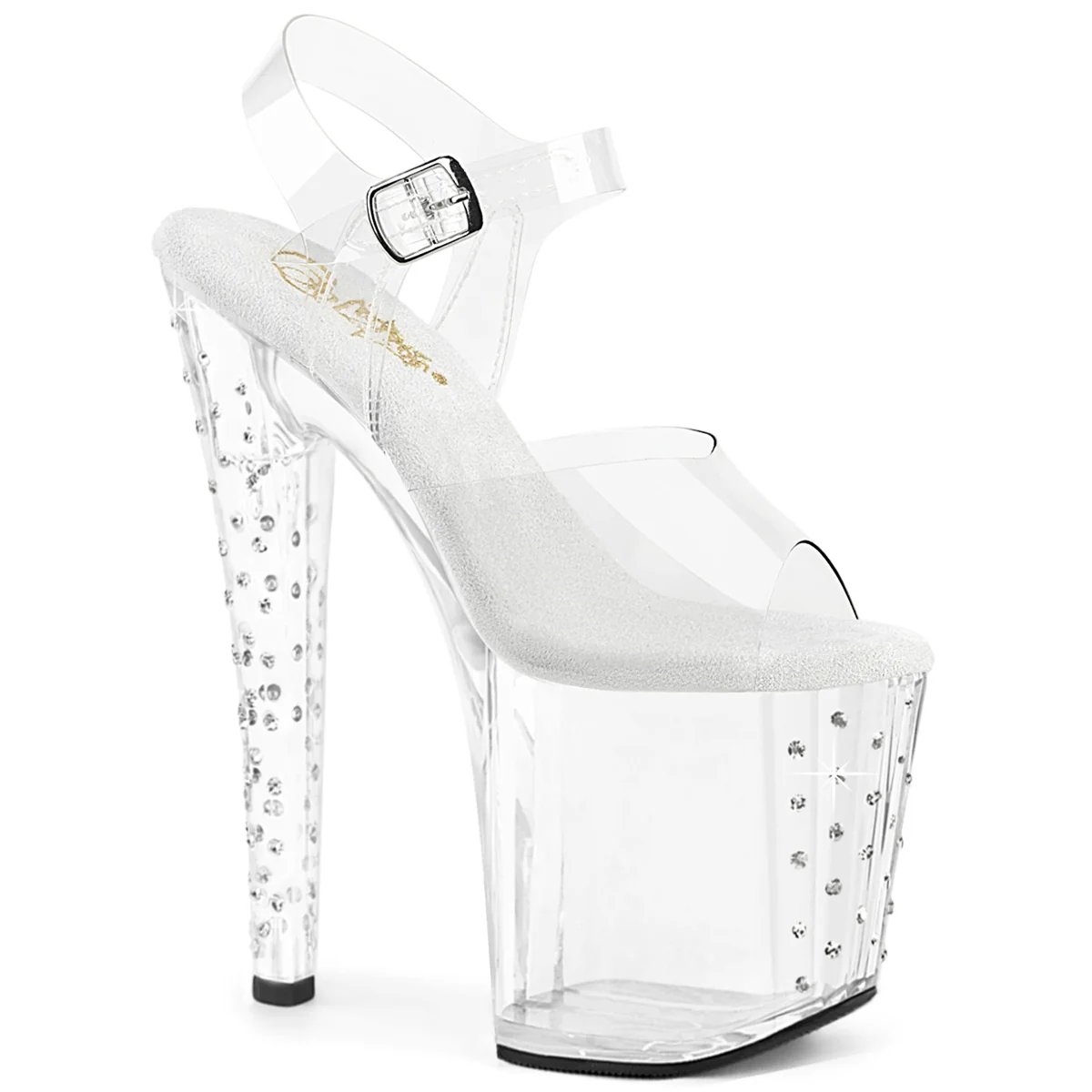 Clear 8 Inch Pole Dancer Ankle Boots - Pleaser ENCHANT-708RS