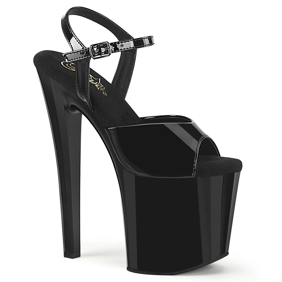 Black 8 Inch Pole Dancer Platform Shoes - Pleaser ENCHANT-709