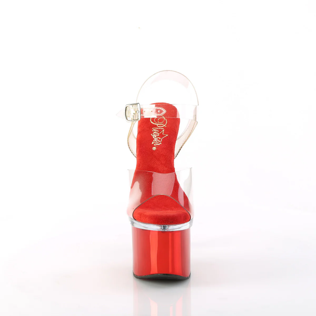 Clear Red 7 Inch Exotic Dancing Platform Shoes - Pleaser ESTEEM-708 - Image 2