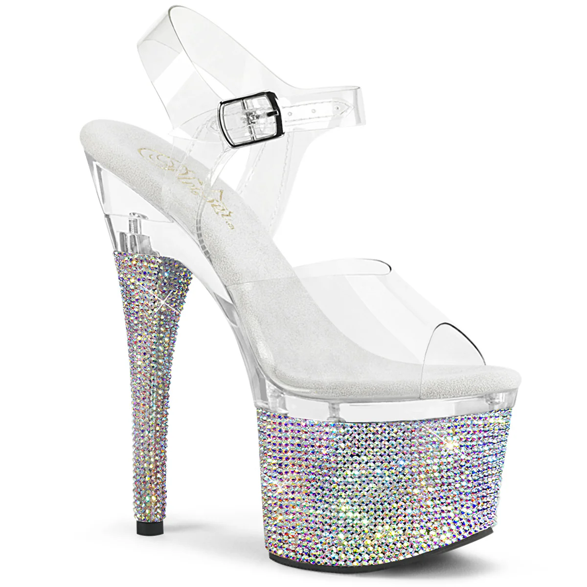 Clear Bling 7 Inch Strippers Platform Shoes - Pleaser ESTEEM-708DM