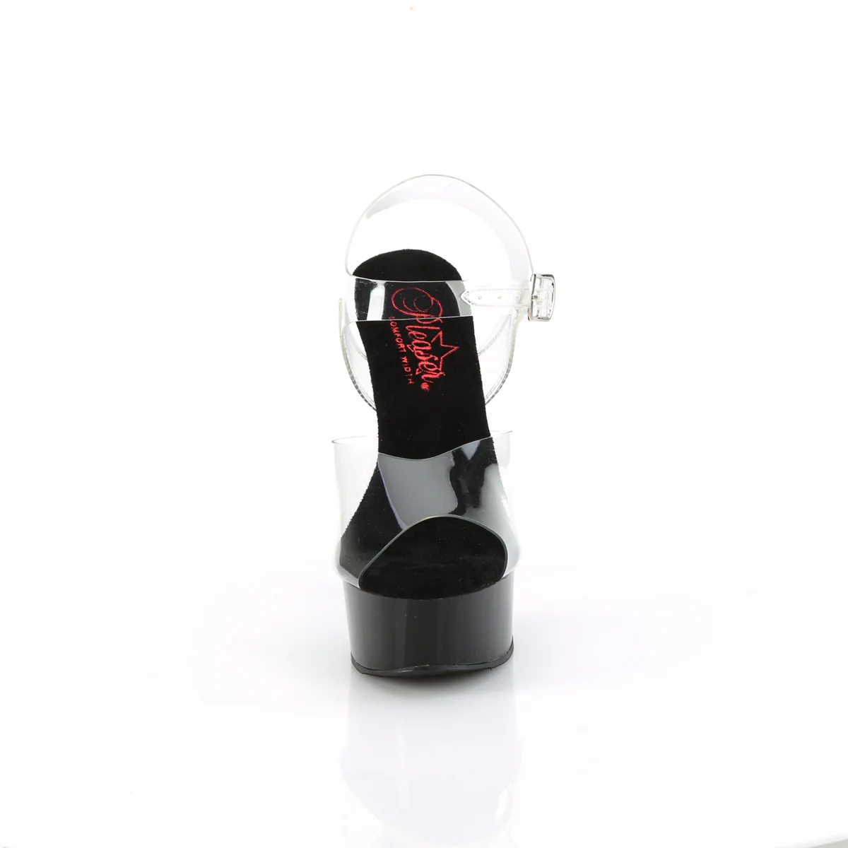 Clear Black 6 Inch Pole Dance Platform Shoes -  Pleaser EXCITE-608 - Image 2