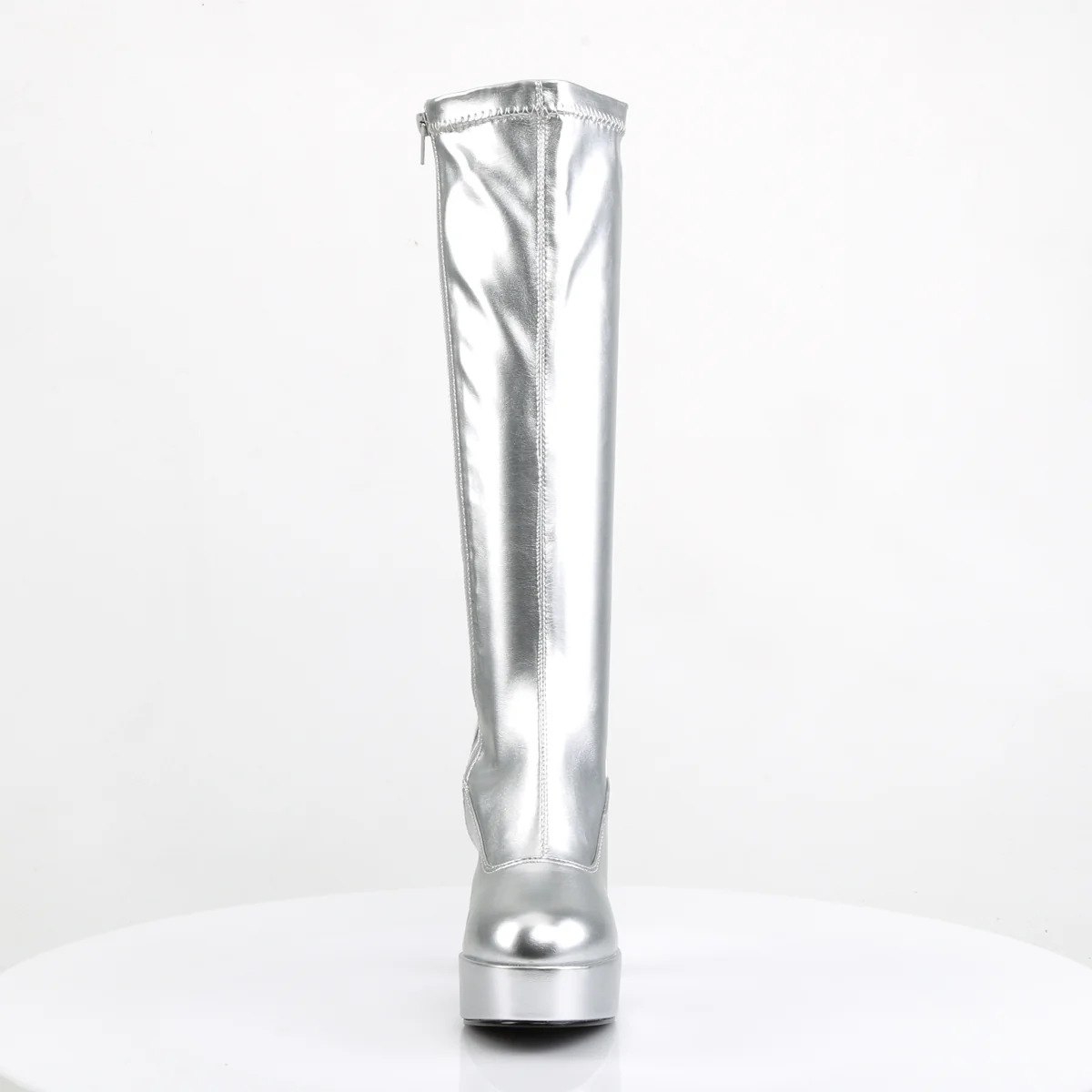 Silver 4 Inch Knee High Boots - Funtasma EXOTICA-2000 - Image 2