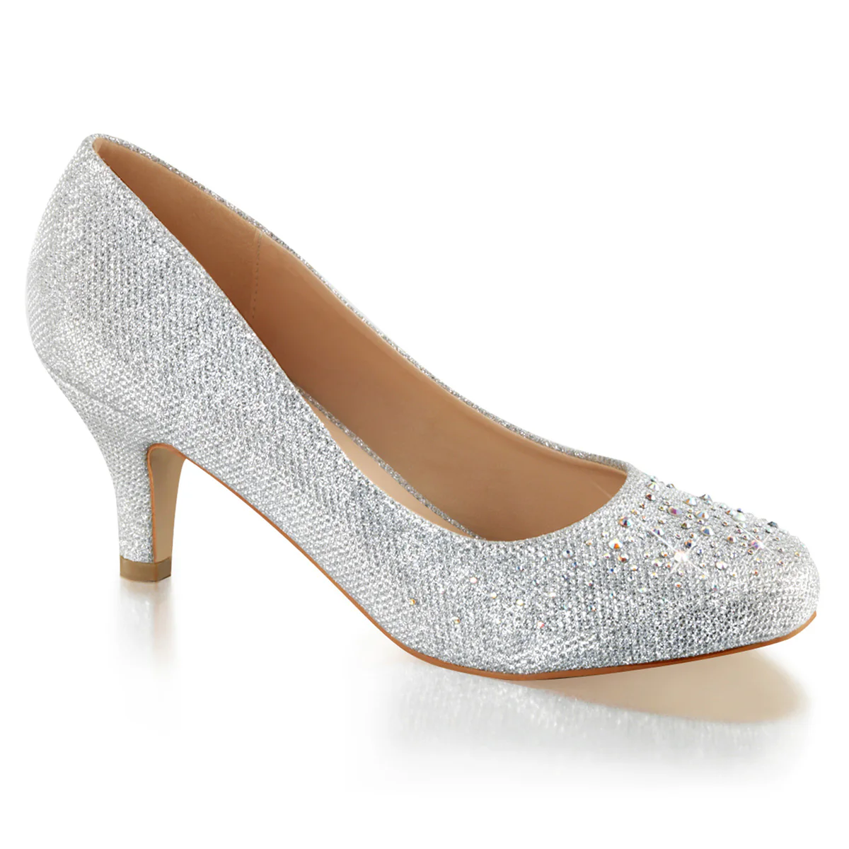 Silver 2.5 Inch Elegant Shoes - Fabulicious DORIS-06