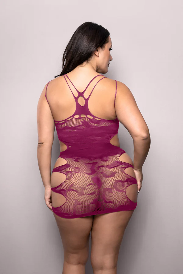 FL-V814Q FOR THE THRILL Leopard knit cut-out dress - Image 2