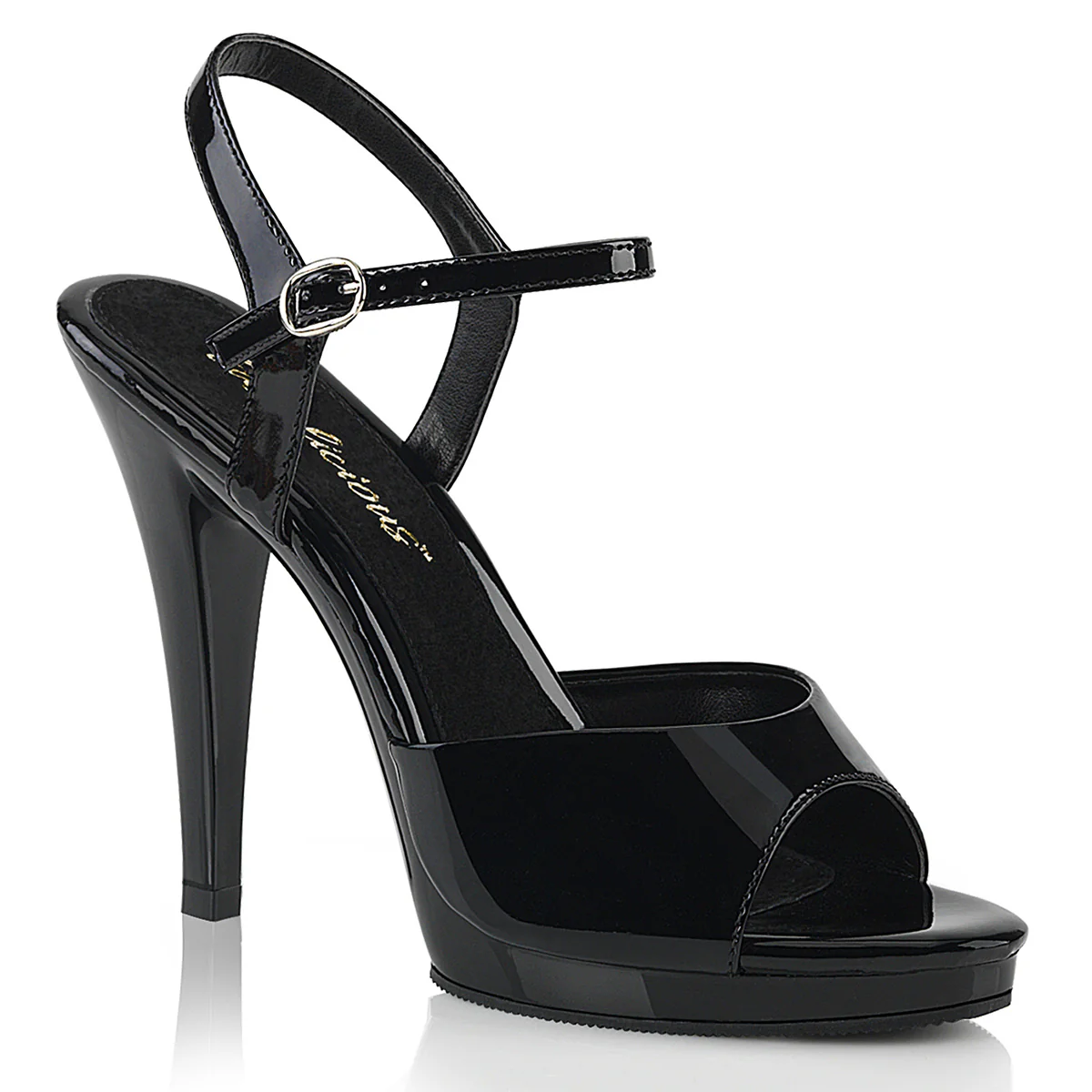 Black 4.5 Inch Fetish Shoes - Fabulicious FLAIR-409 - Image 6