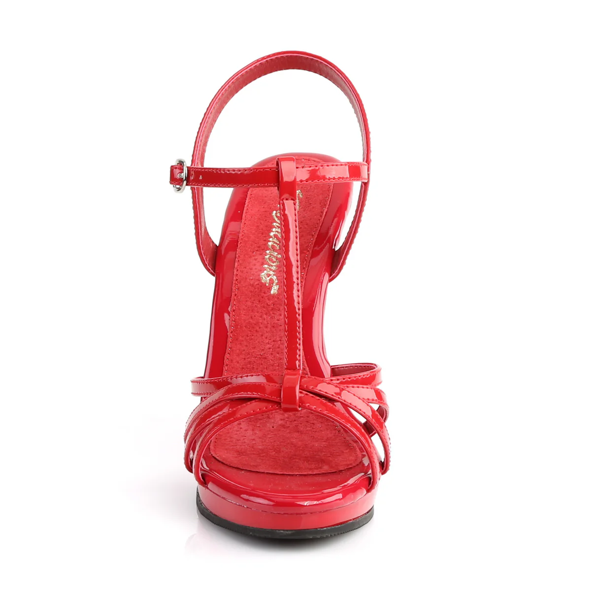 Red 4.5 Inch Fetish Shoes - Fabulicious FLAIR-420 - Image 2