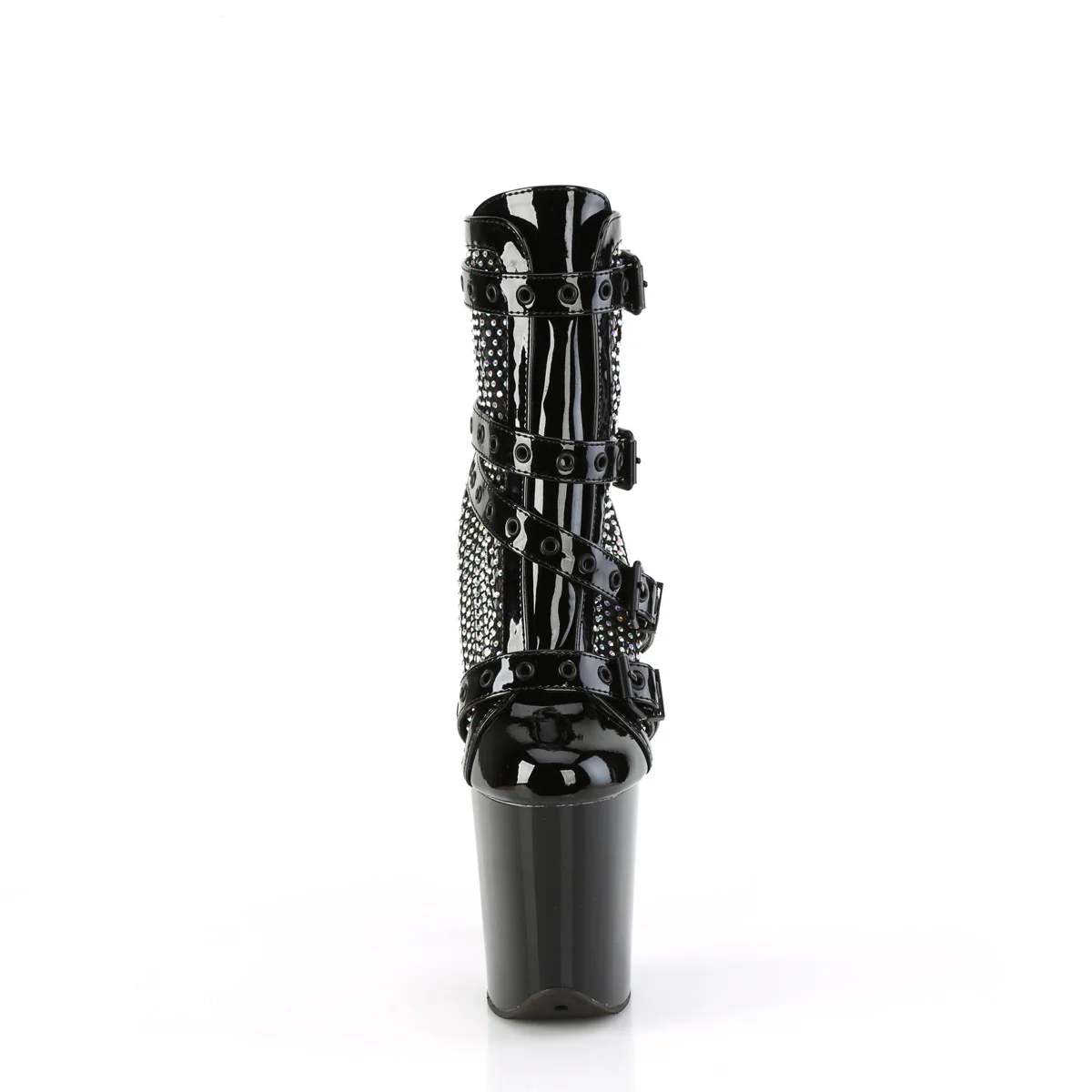 Black 8 Inch Pole Dancer Ankle Boots - Pleaser FLAMINGO-1013RM - Image 2