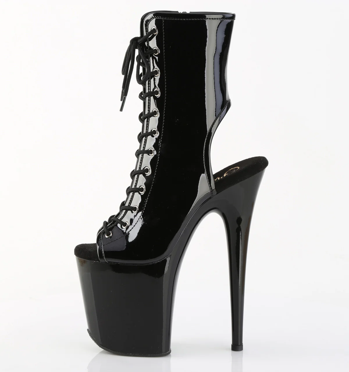 Black 8 Inch Pole Dancing Ankle Boots -  Pleaser FLAMINGO-1016 - Image 3