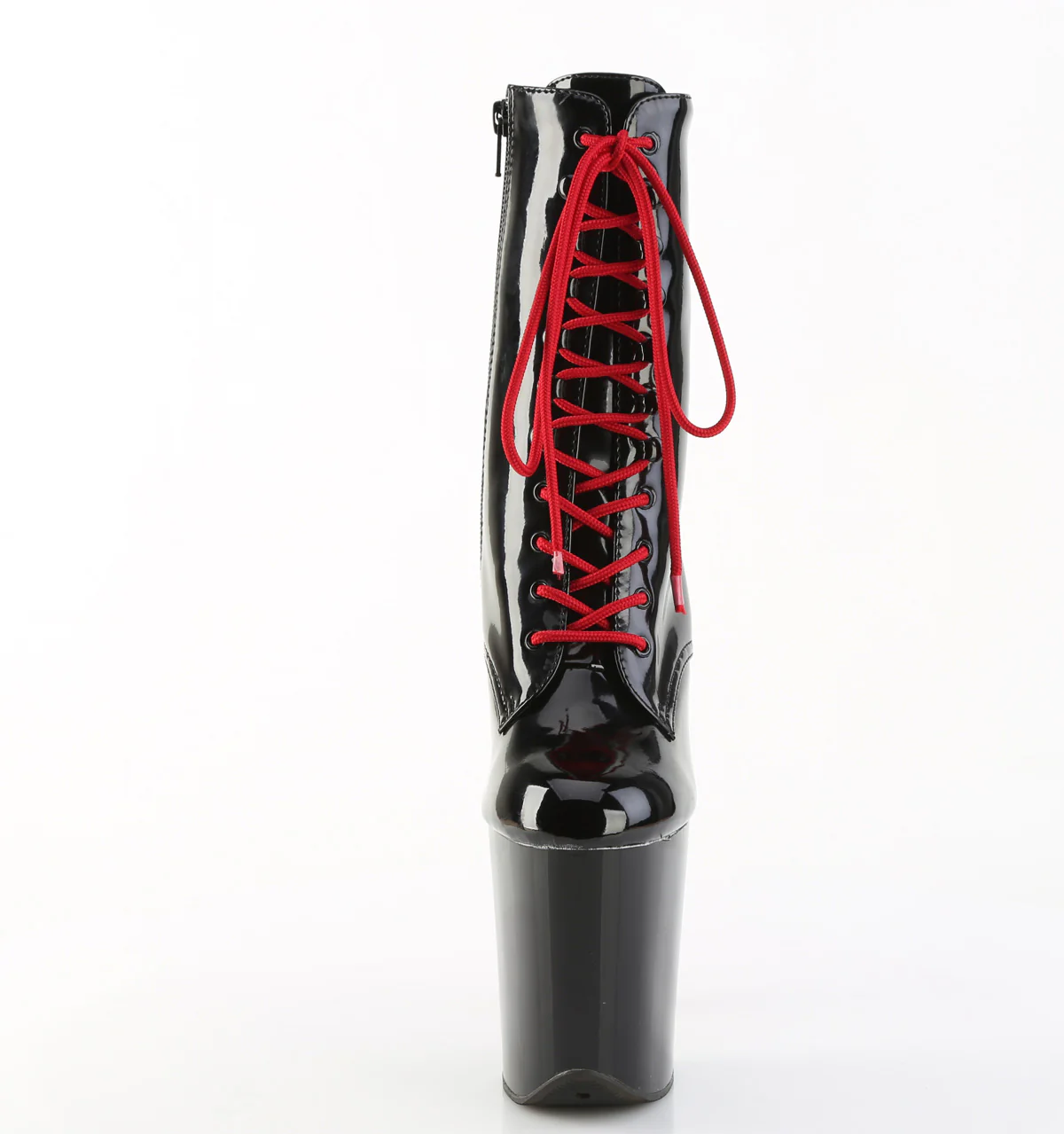 Black Red 8 Inch Statement High Ankle Boots - Pleaser FLAMINGO-1020 - Image 2