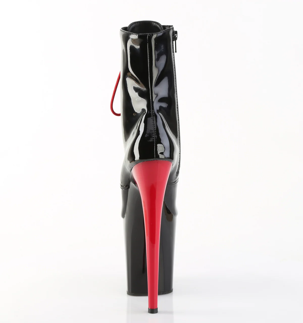 Black Red 8 Inch Statement High Ankle Boots - Pleaser FLAMINGO-1020 - Image 4
