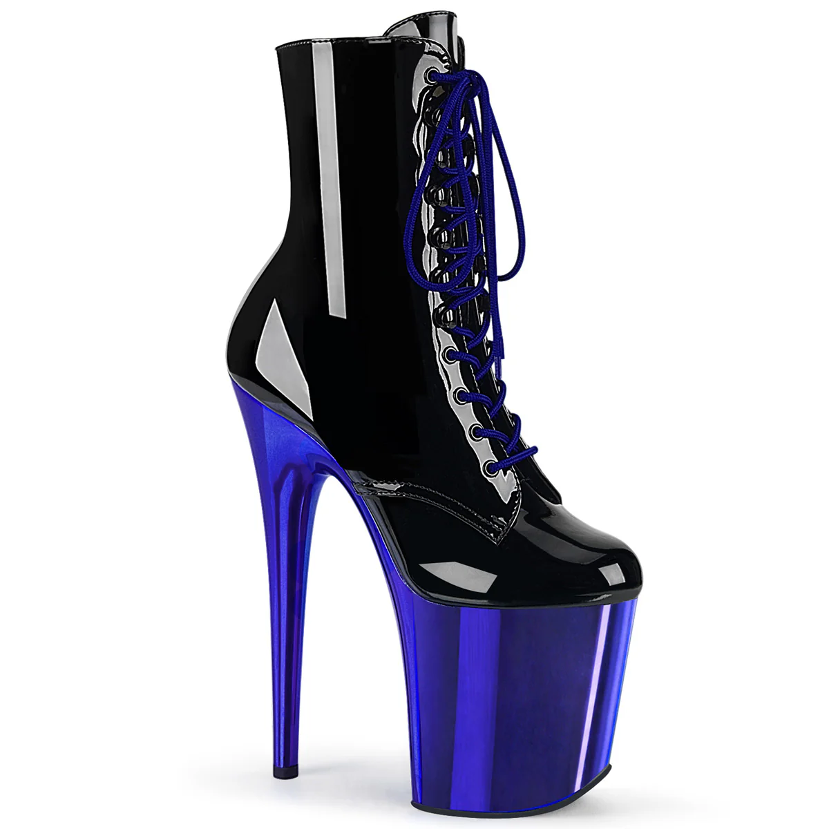 Black Royal 8 Inch Strippers Ankle Boots - Pleaser FLAMINGO-1020