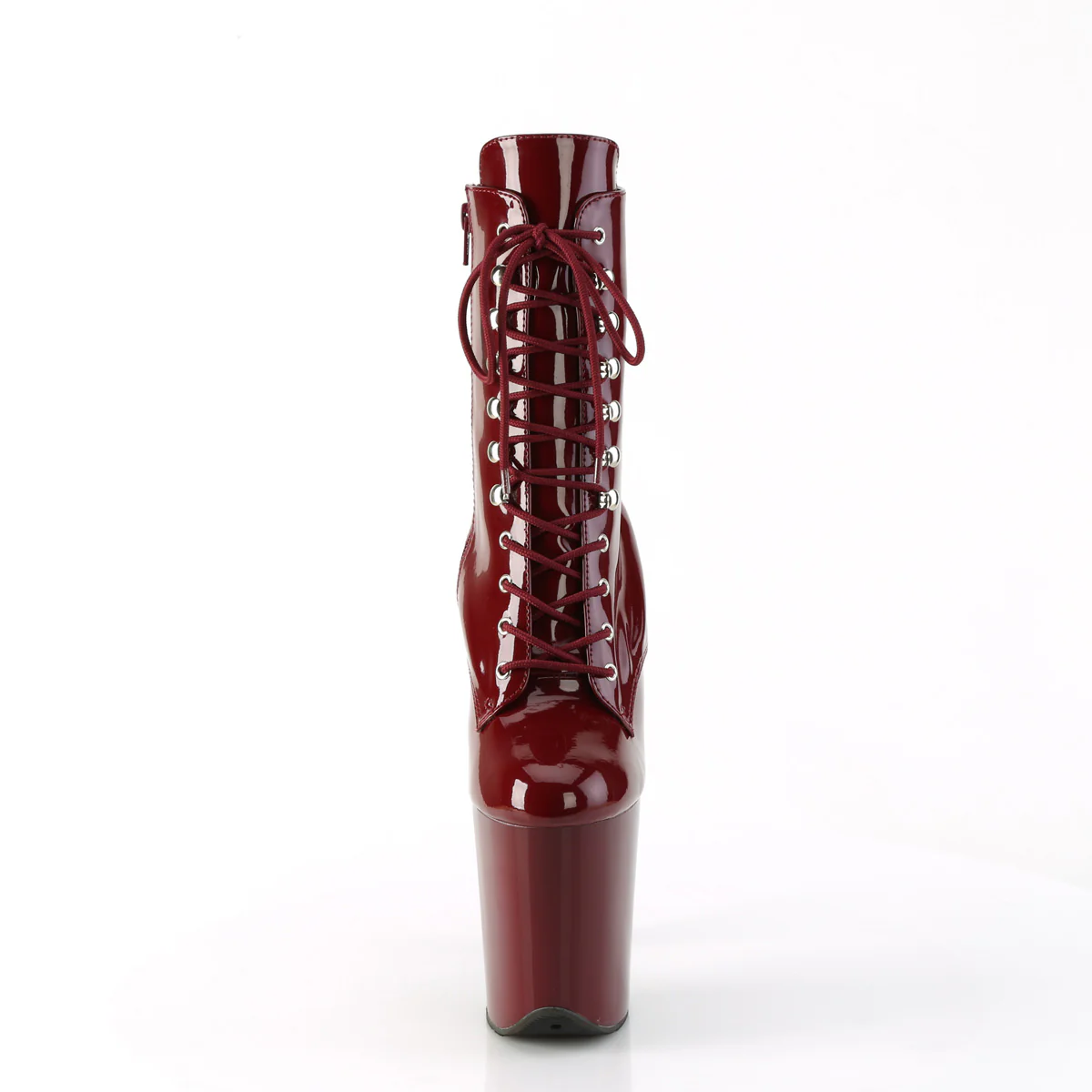 Burgundy 8 Inch Platform Ankle Boots - Pleaser FLAMINGO-1020 - Image 2