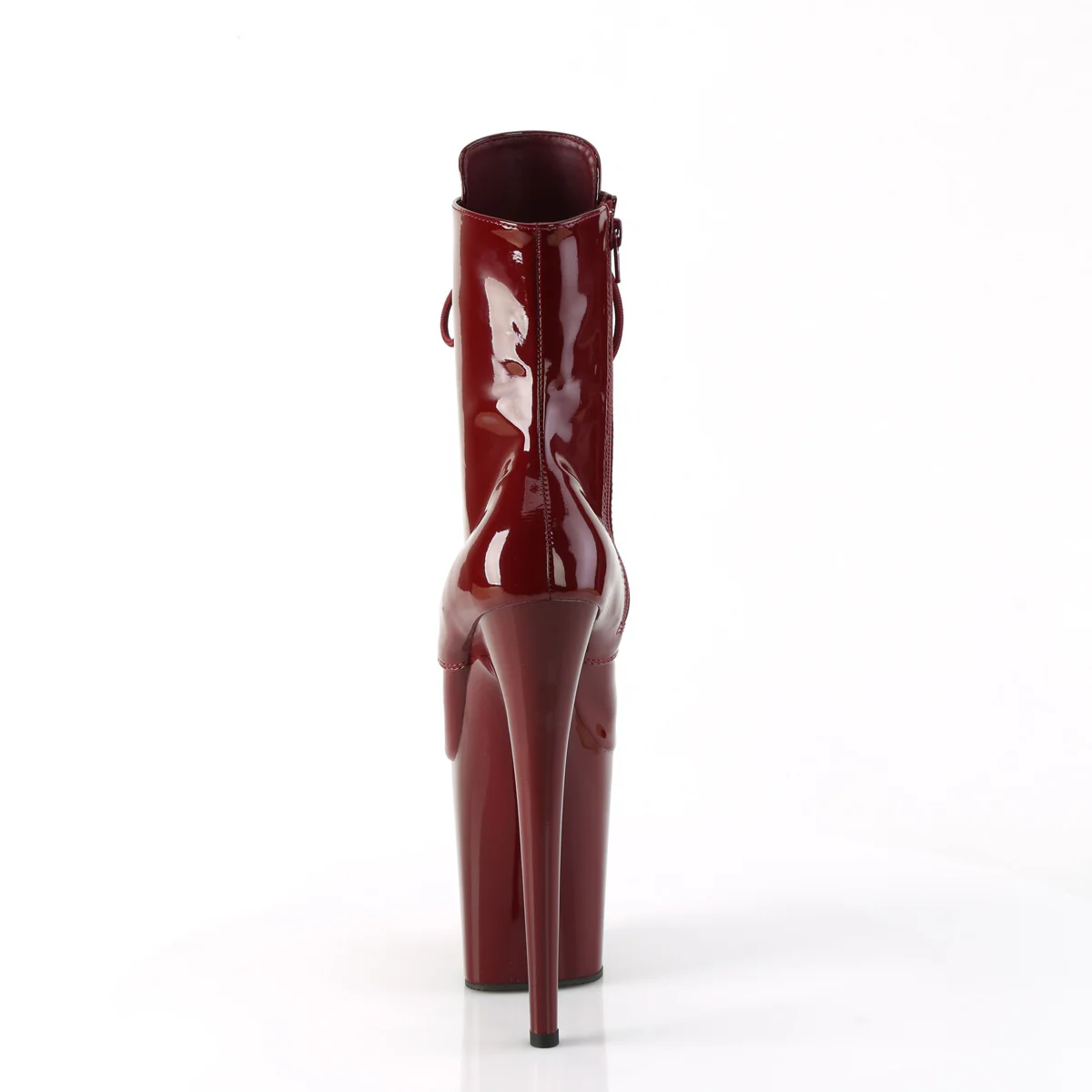 Burgundy 8 Inch Platform Ankle Boots - Pleaser FLAMINGO-1020 - Image 4