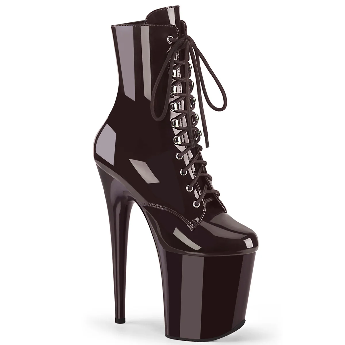 Coffee 8 Inch Exotic Dance Ankle Boots - Pleaser FLAMINGO-1020