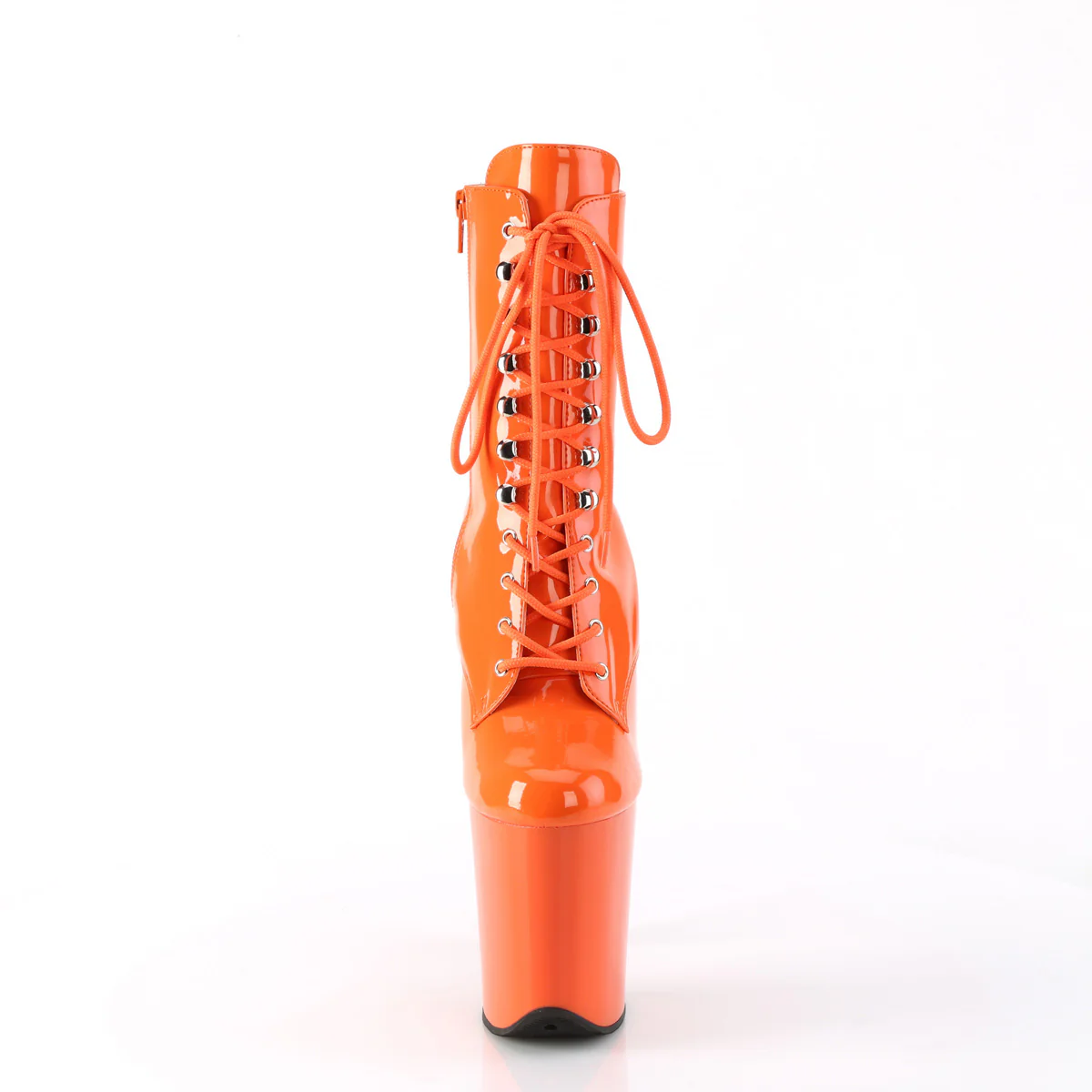 Orange 8 Inch Exotic Dancing Ankle Boots - Pleaser FLAMINGO-1020 - Image 2