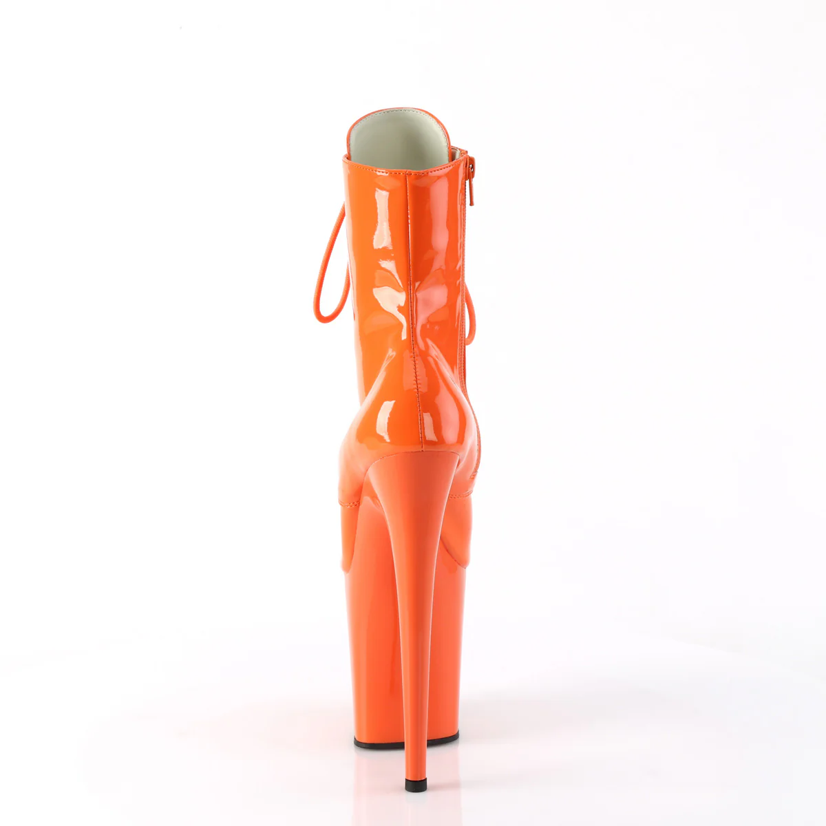 Orange 8 Inch Exotic Dancing Ankle Boots - Pleaser FLAMINGO-1020 - Image 4