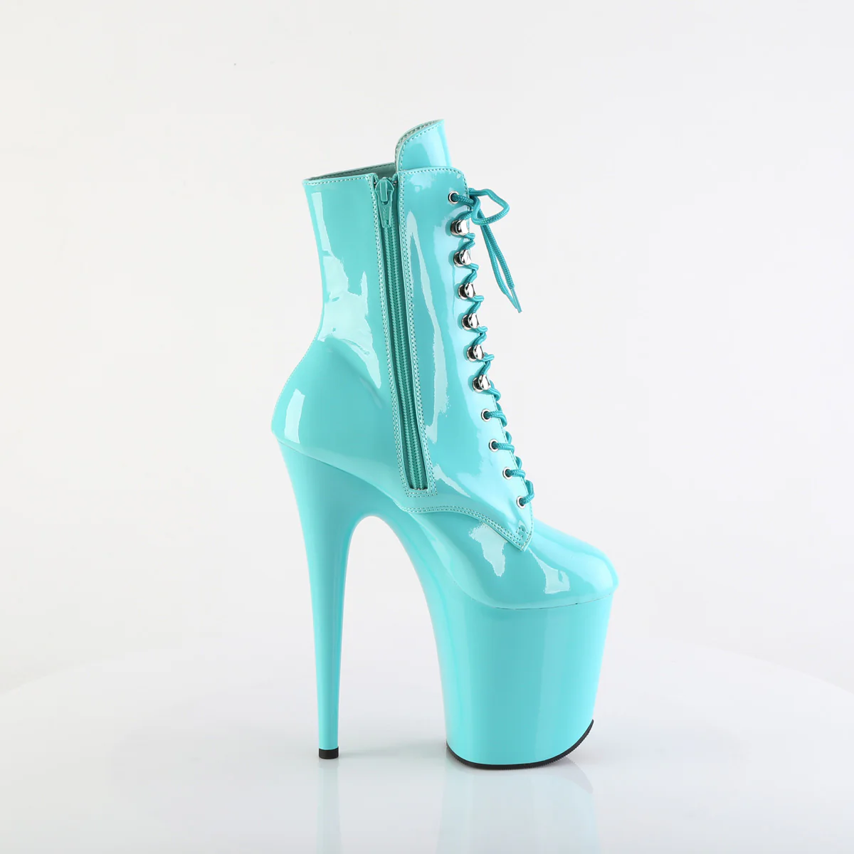 Aqua Patent 8 Inch Glamour Models Ankle Boots - Pleaser FLAMINGO-1020 - Image 5