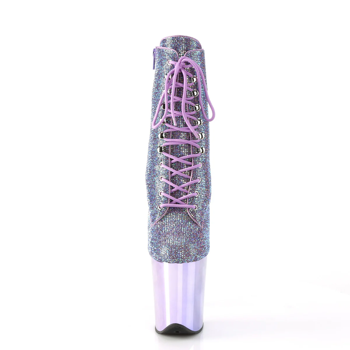 Lavender 8 Inch Statement High Ankle Boots -  Pleaser FLAMINGO-1020CHRS - Image 2