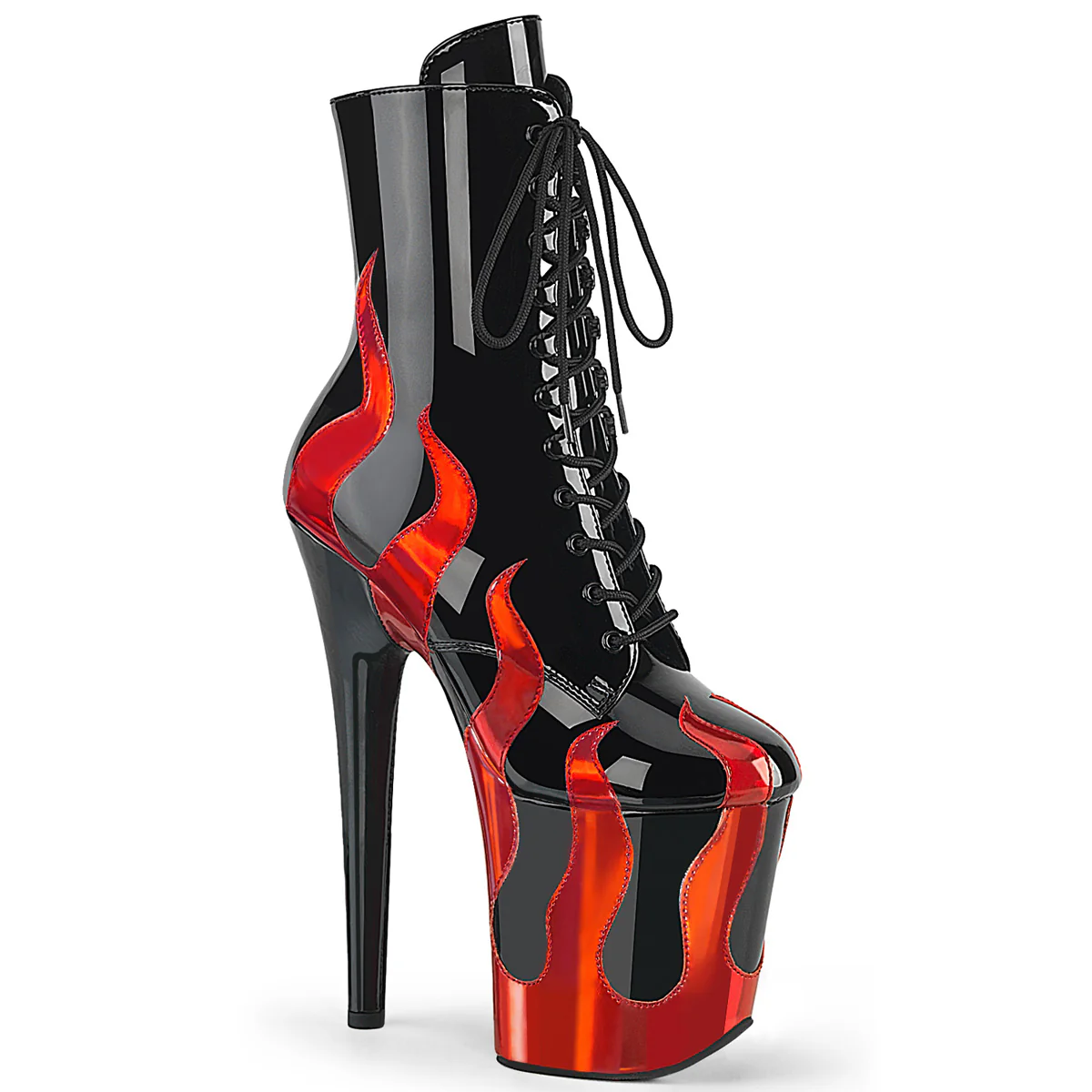 Black 8 Inch Dancer Platform Ankle Boots - Pleaser FLAMINGO-1020FLM - Image 2
