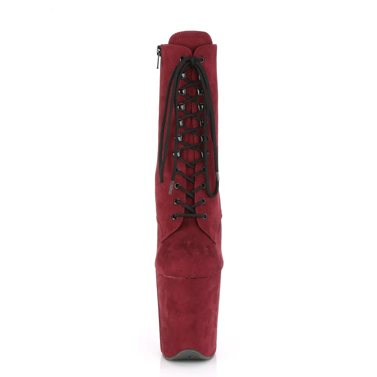 Burgundy 8 Inch Exotic Dancing Ankle Boots - Pleaser FLAMINGO-1020FS - Image 2