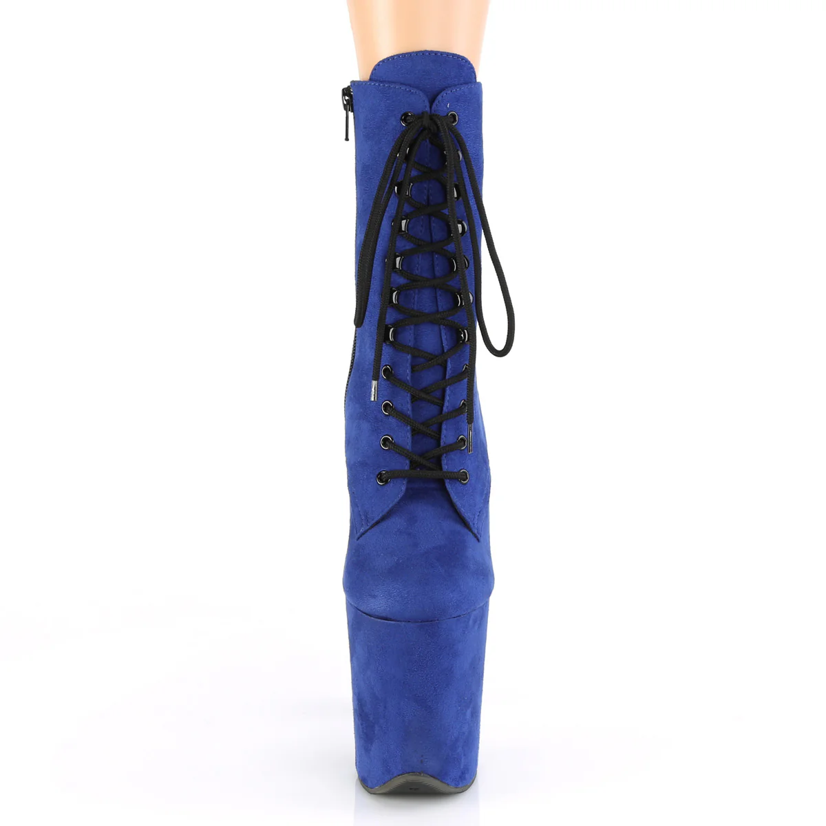 Royal Blue 8 Inch Pole Dancer Ankle Boots -  Pleaser FLAMINGO-1020FS - Image 2