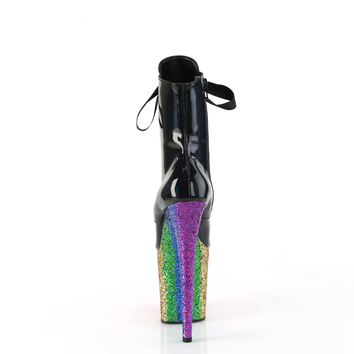 Black 8 Inch Dancer Platform Ankle Boots -  Pleaser FLAMINGO-1020HG - Image 4