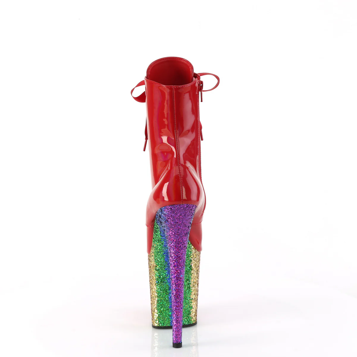 Red Holo 8 Inch Pole Dance Ankle Boots - Pleaser FLAMINGO-1020HG - Image 4