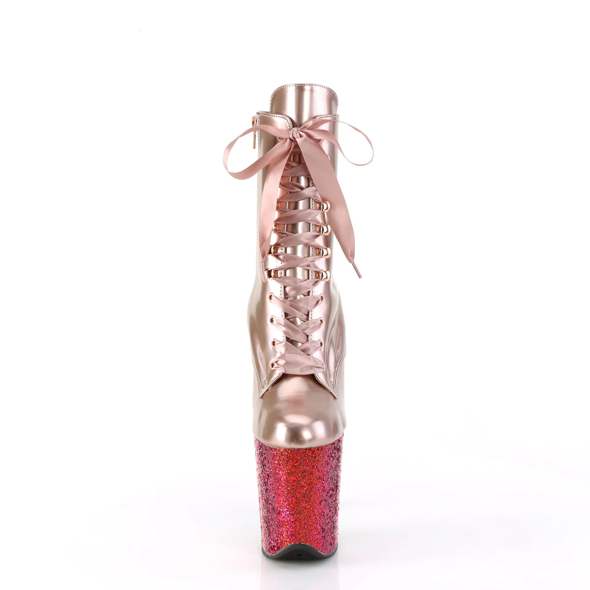 Rose Gold 8 Inch Exotic Dancing Ankle Boots -  Pleaser FLAMINGO-1020HG - Image 2