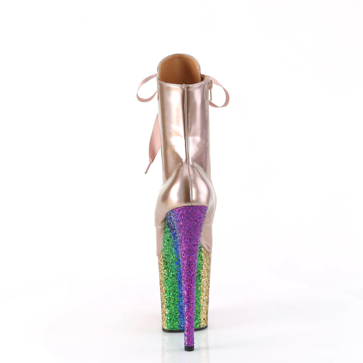 Rose Gold 8 Inch Exotic Dancing Ankle Boots -  Pleaser FLAMINGO-1020HG - Image 4