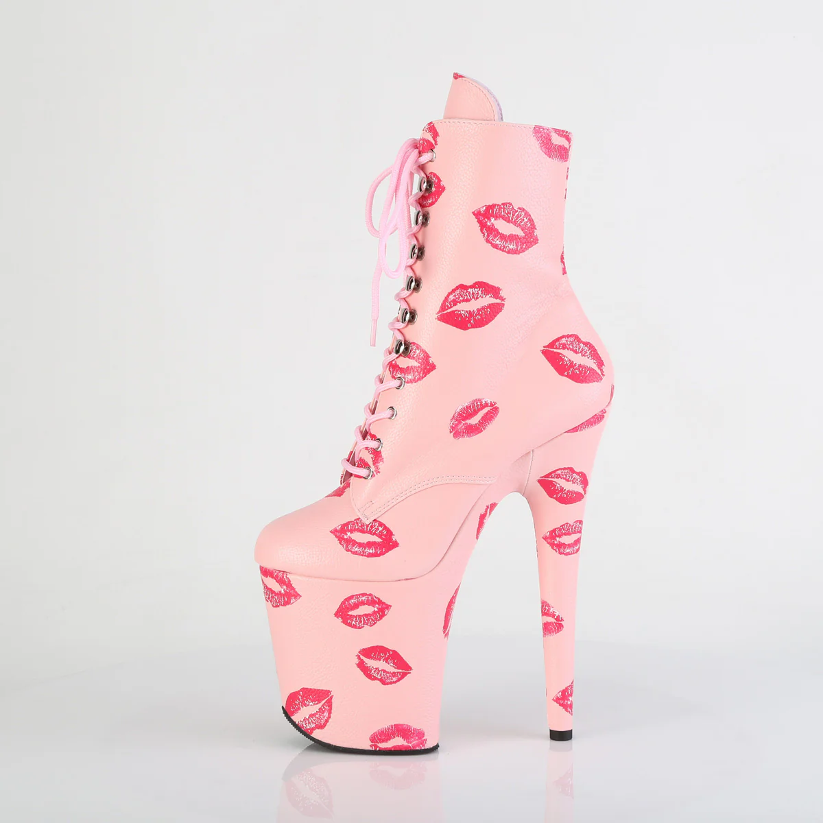 Baby Pink 8 Inch Exotic Dancing Ankle Boots -  Pleaser FLAMINGO-1020KISSES - Image 3