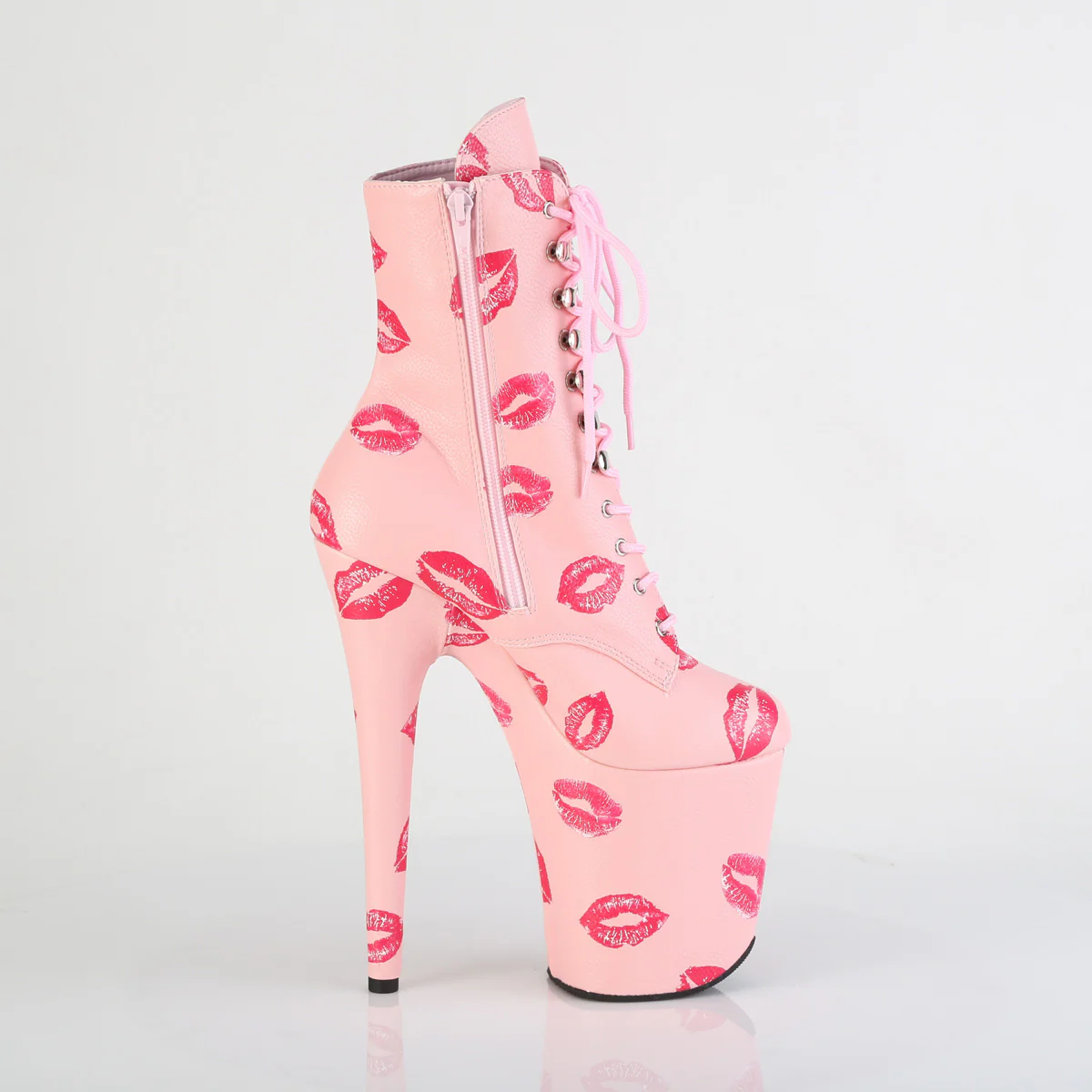 Baby Pink 8 Inch Exotic Dancing Ankle Boots -  Pleaser FLAMINGO-1020KISSES - Image 5