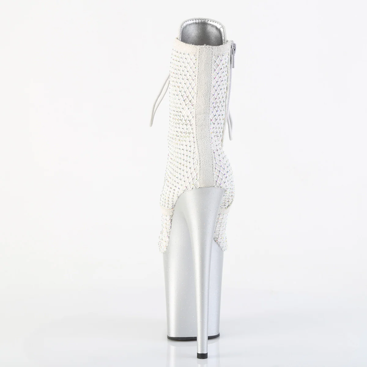 Silver 8 Inch Exotic Dancing Ankle Boots -  Pleaser FLAMINGO-1020RM - Image 4