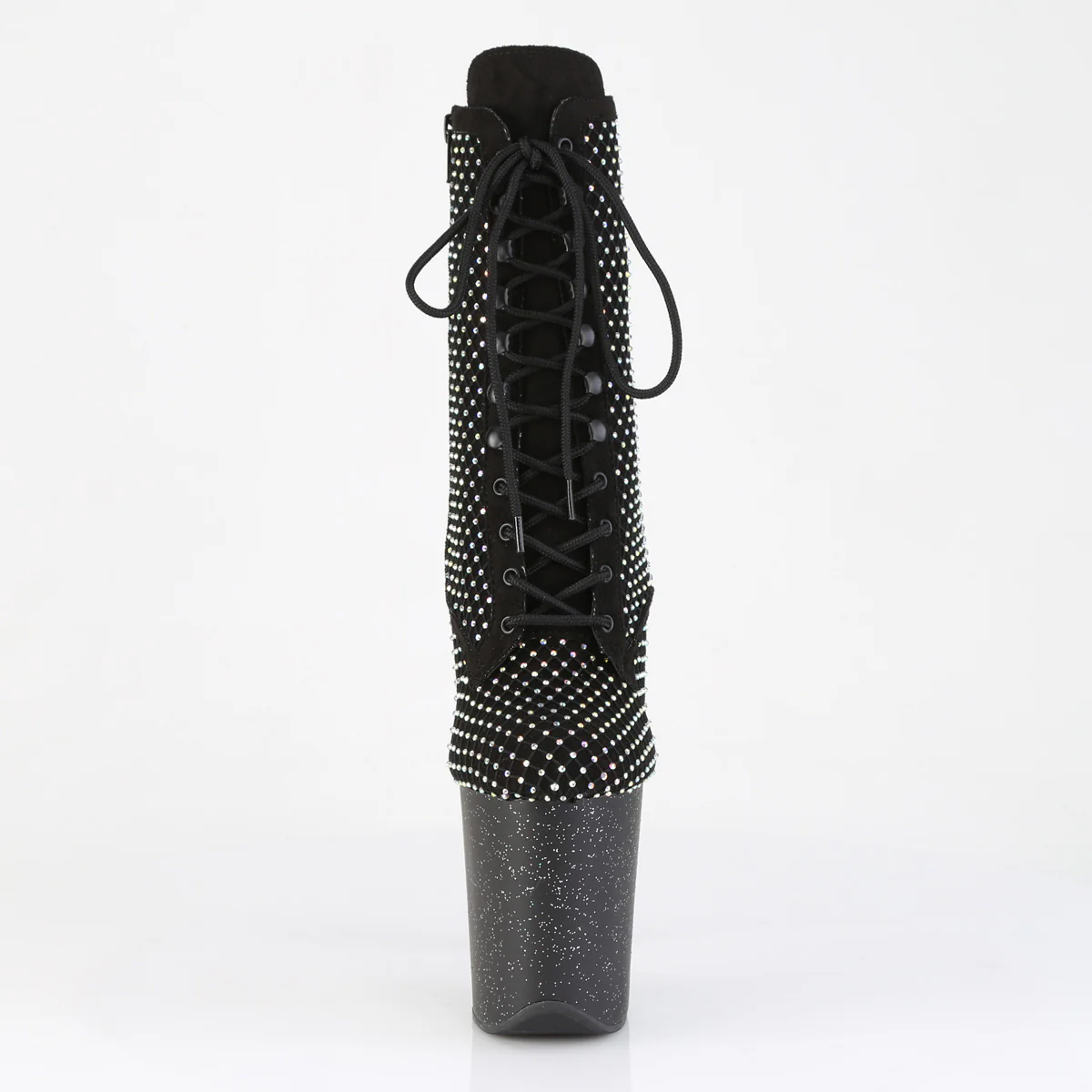 Black 8 Inch Pole Dance Ankle Boots -  Pleaser FLAMINGO-1020RM - Image 2