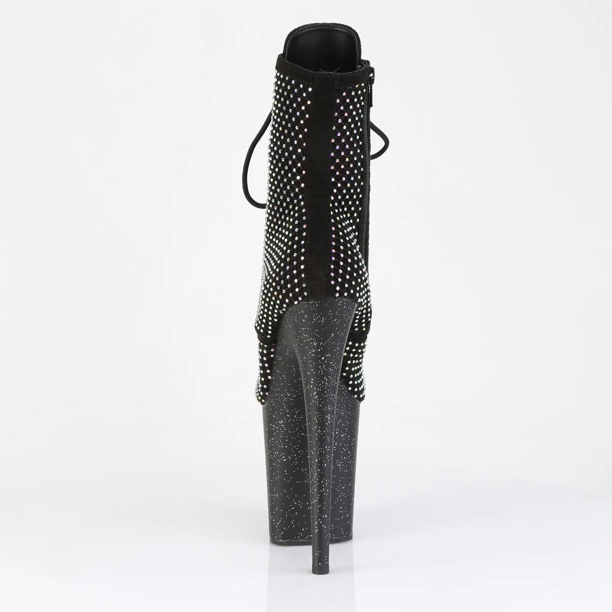 Black 8 Inch Pole Dance Ankle Boots -  Pleaser FLAMINGO-1020RM - Image 4