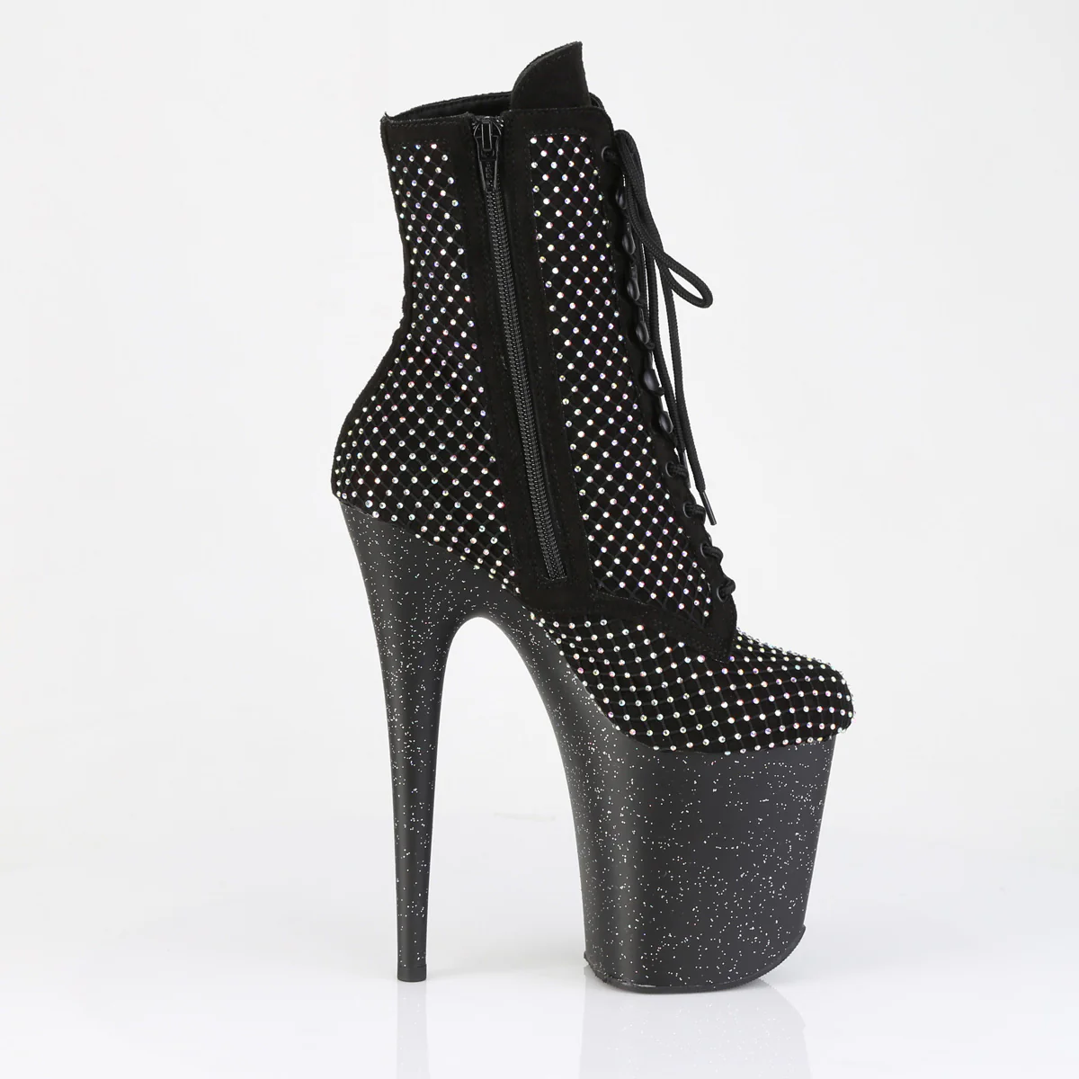 Black 8 Inch Pole Dance Ankle Boots -  Pleaser FLAMINGO-1020RM - Image 5
