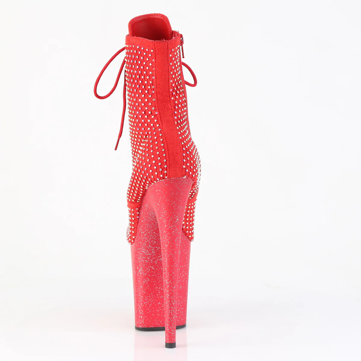 Red 8 Inch Exotic Dance Ankle Boots - Pleaser FLAMINGO-1020RM - Image 4