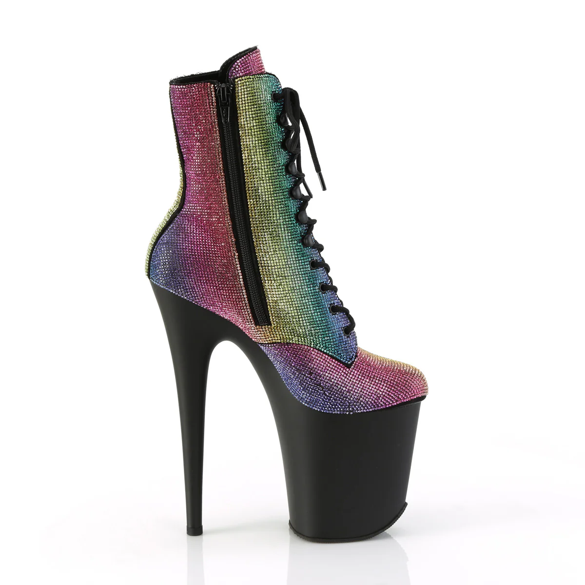 Rainbow 8 Inch Exotic Dancer Ankle Boots - Pleaser FLAMINGO-1020RS - Image 5