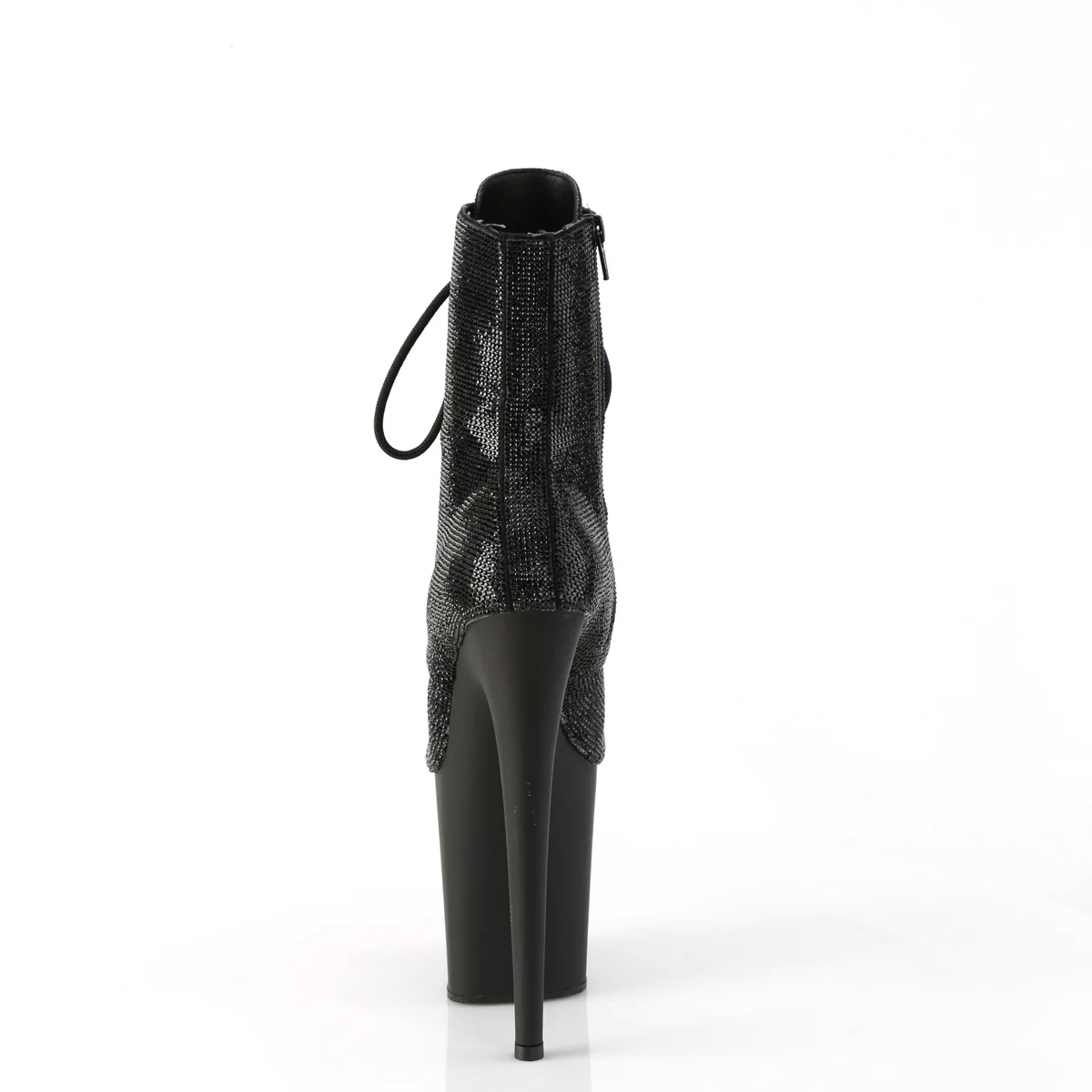 Black 8 Inch Pole Dance Ankle Boots -  Pleaser FLAMINGO-1020RS - Image 4
