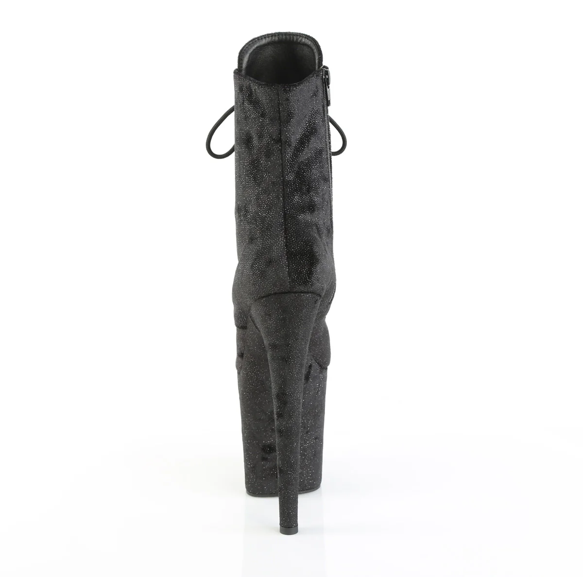 Black Fabric 8 Inch Exotic Dancing Ankle Boots - Pleaser FLAMINGO-1020WR - Image 4