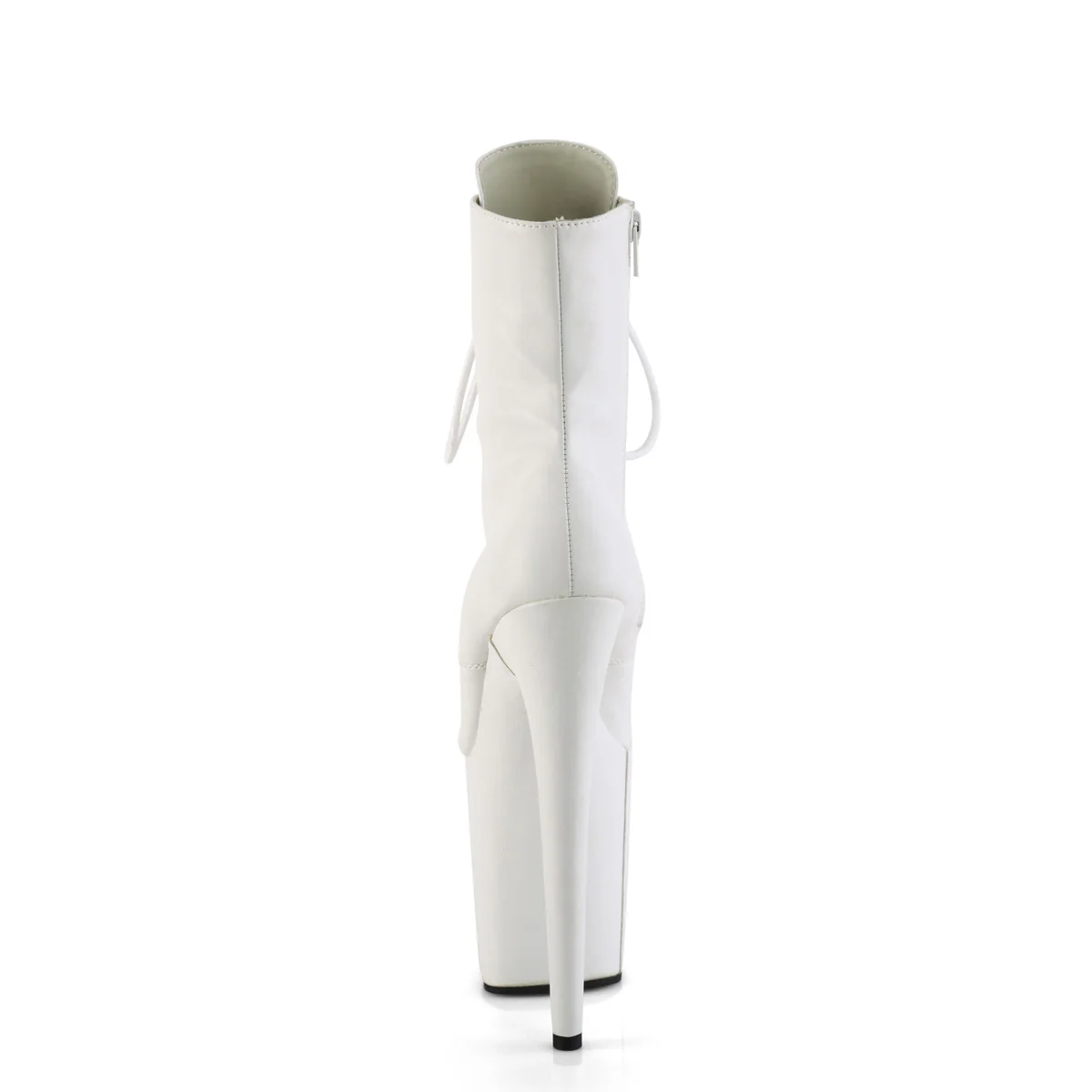 White 8 Inch Pole Heels Ankle Boots - Pleaser FLAMINGO-1020WR - Image 4