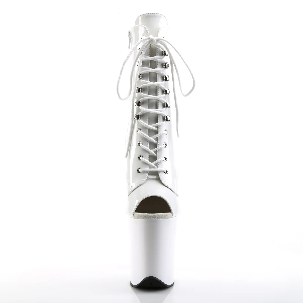 White 8 Inch Exotic Dancing Ankle Boots -  Pleaser FLAMINGO-1021 - Image 2