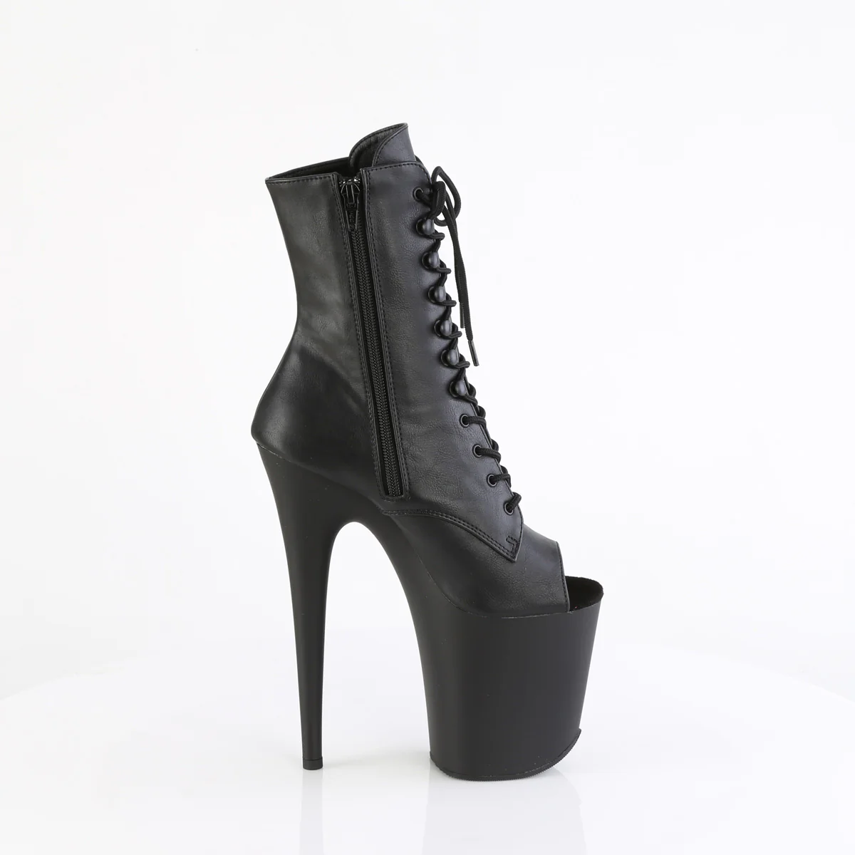 Black 8 Inch Pole Dance Ankle Boots -  Pleaser FLAMINGO-1021 - Image 5