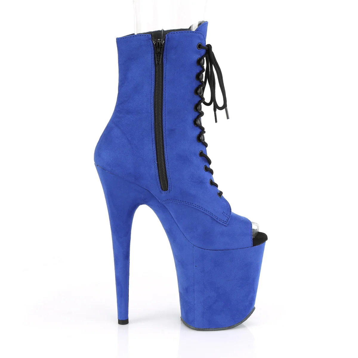 Royal Blue 8 Inch Pole Heels Ankle Boots - Pleaser FLAMINGO-1021FS - Image 5
