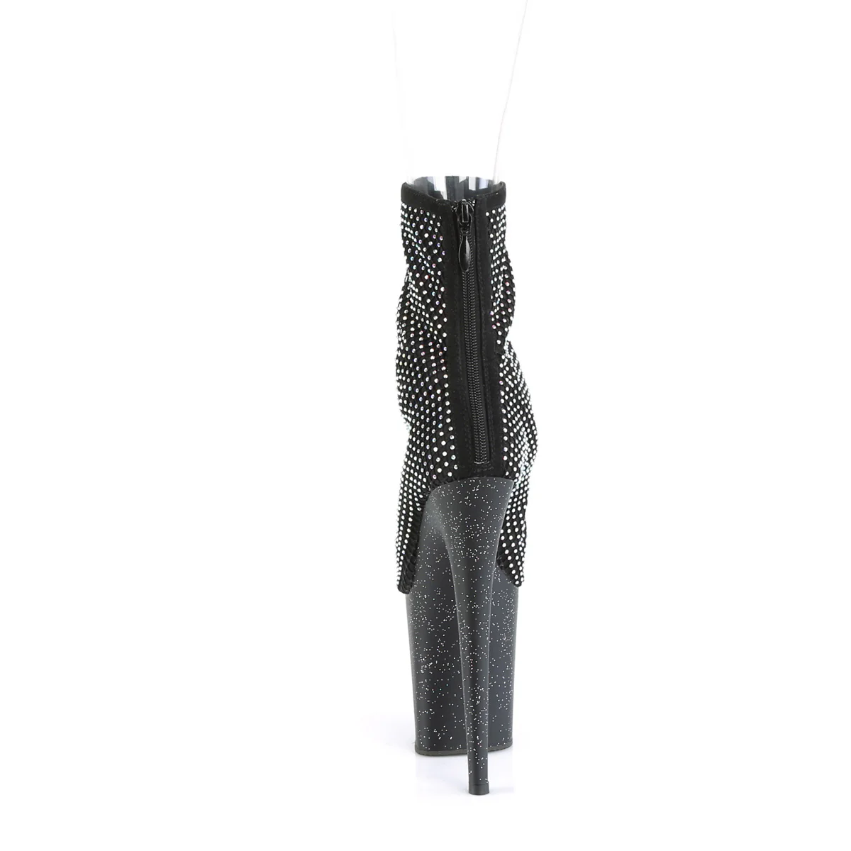Black 8 Inch Pole Dance Ankle Boots -  Pleaser FLAMINGO-1031GM - Image 4