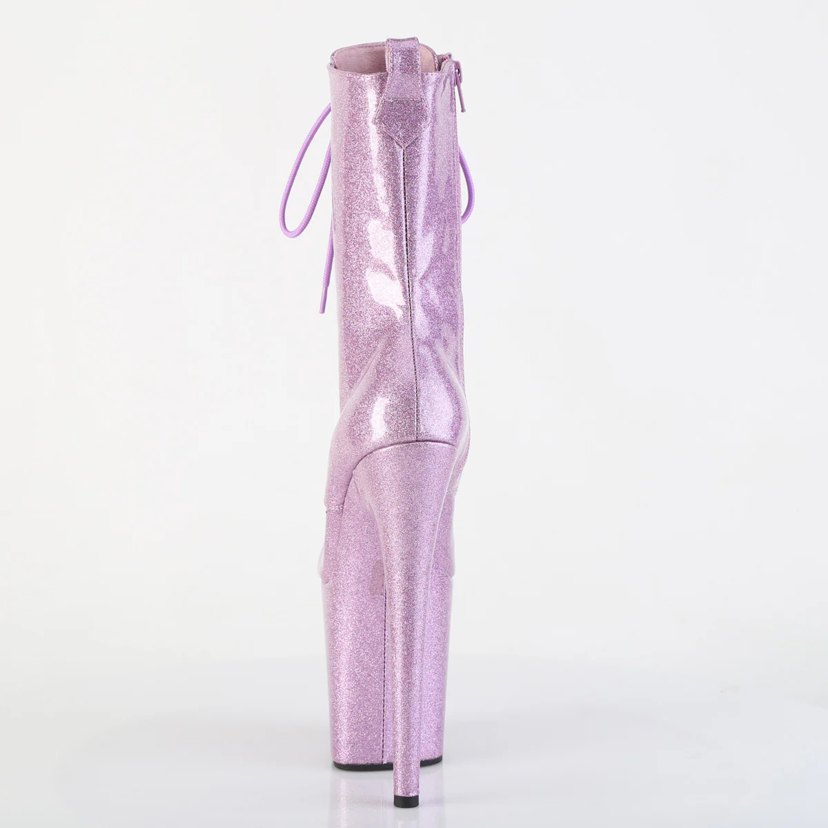 Lilac Glitter 8 Inch Pole Heels Ankle Boots -  Pleaser FLAMINGO-1040GP - Image 4