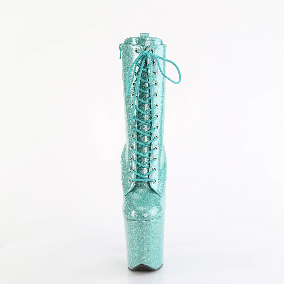 Aqua Glitter 8 Inch Platform Ankle Boots -  Pleaser FLAMINGO-1040GP - Image 2
