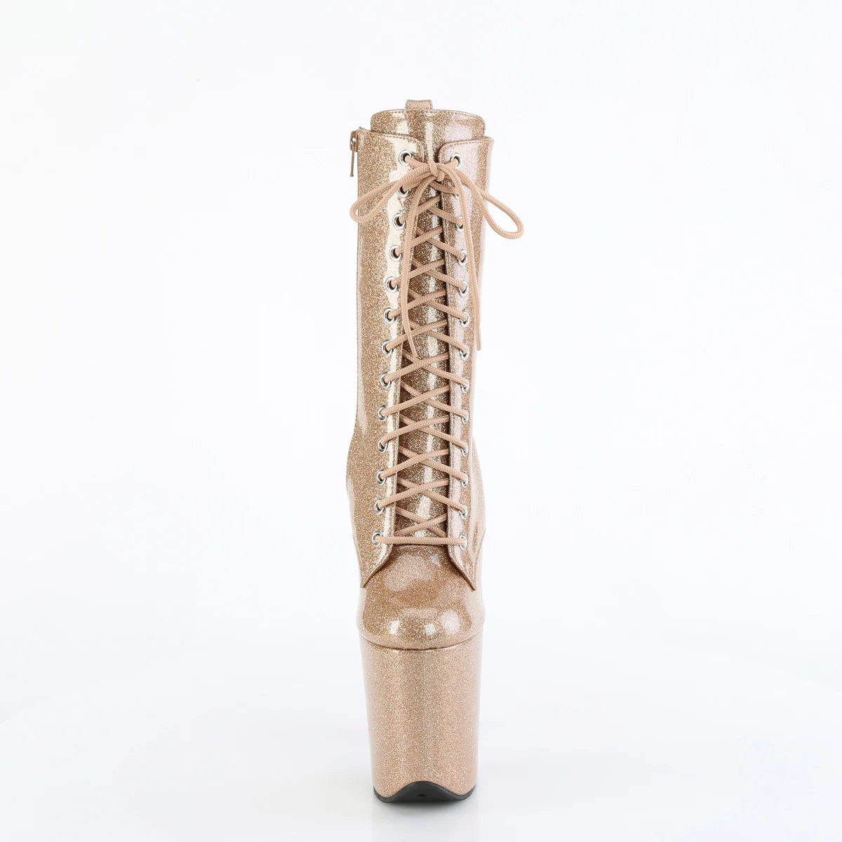 Gold Glitter 8 Inch Platform Dancer Ankle Boots - Pleaser FLAMINGO-1040GP - Image 2