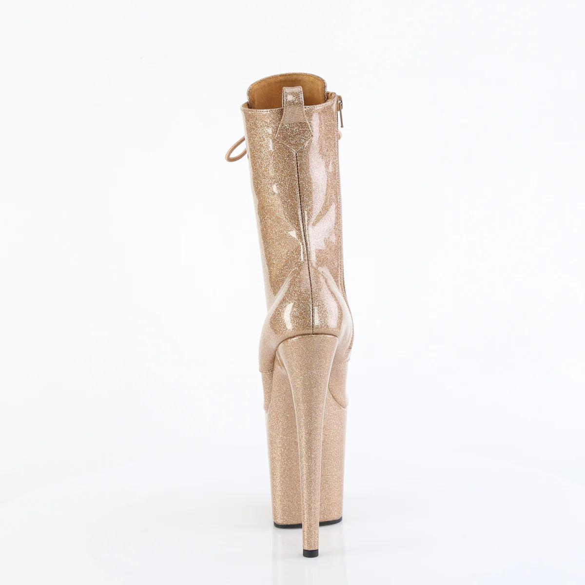 Gold Glitter 8 Inch Platform Dancer Ankle Boots - Pleaser FLAMINGO-1040GP - Image 4