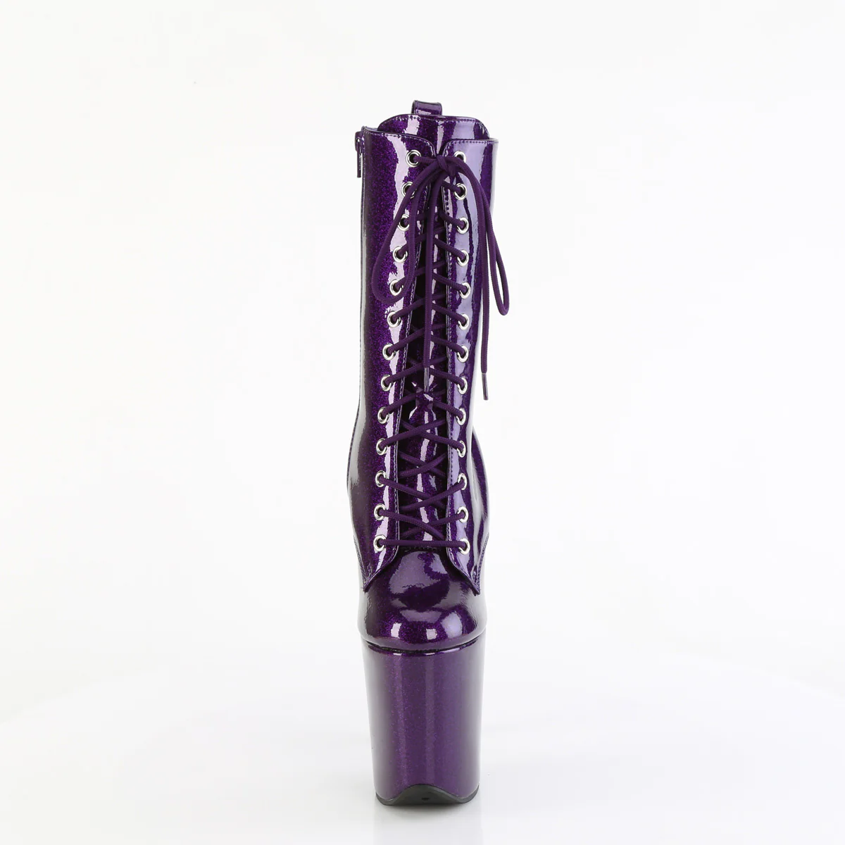 Purple Glitter 8 Inch Exotic Dancer Ankle Boots - Pleaser FLAMINGO-1040GP - Image 2